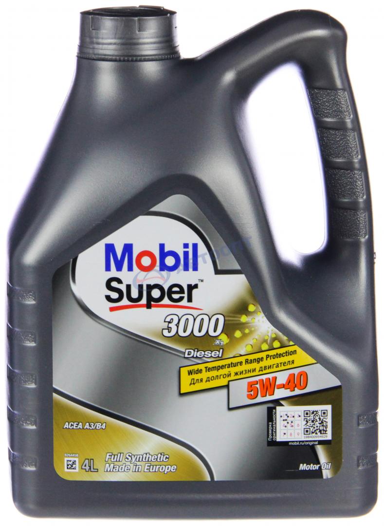 Масло моторное Mobil Super 3000 X1 Diesel 5W40 [CF] синтетическое 4л