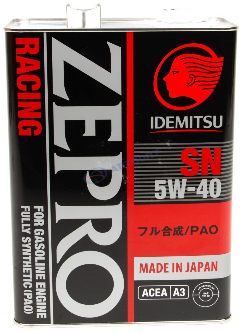 Масло моторное Idemitsu Zepro Racing 5W40 [SN] синтетическое 4л (металлическая канистра)