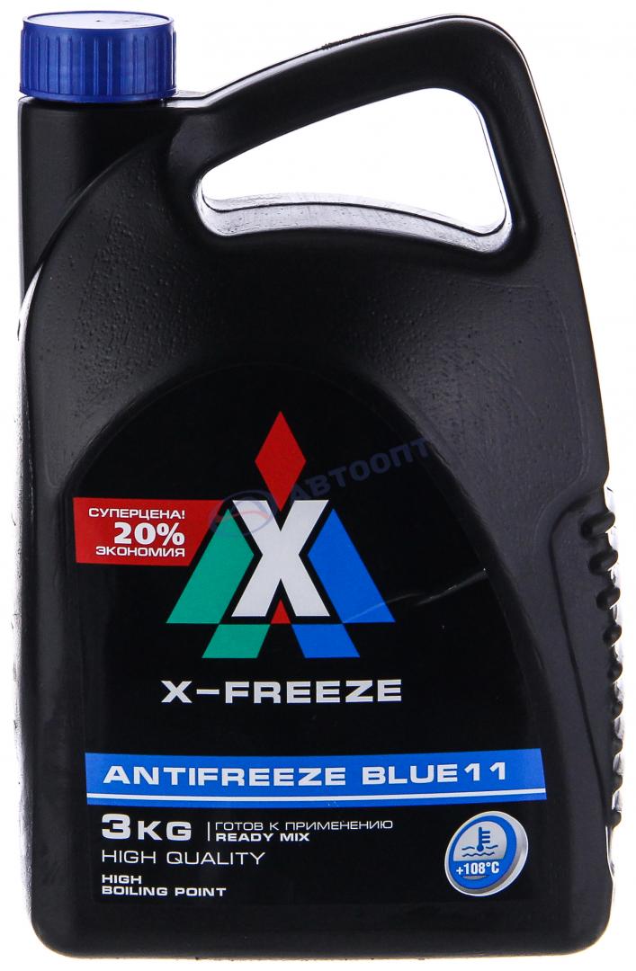 Антифриз X-Freeze Blue (голубой) G11 3кг