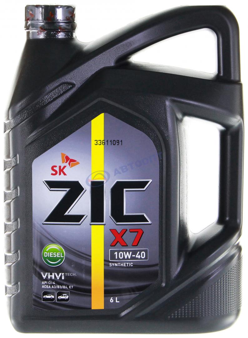 Масло моторное ZIC X7 Diesel 10W40 [SLCI-4] синтетическое 6л