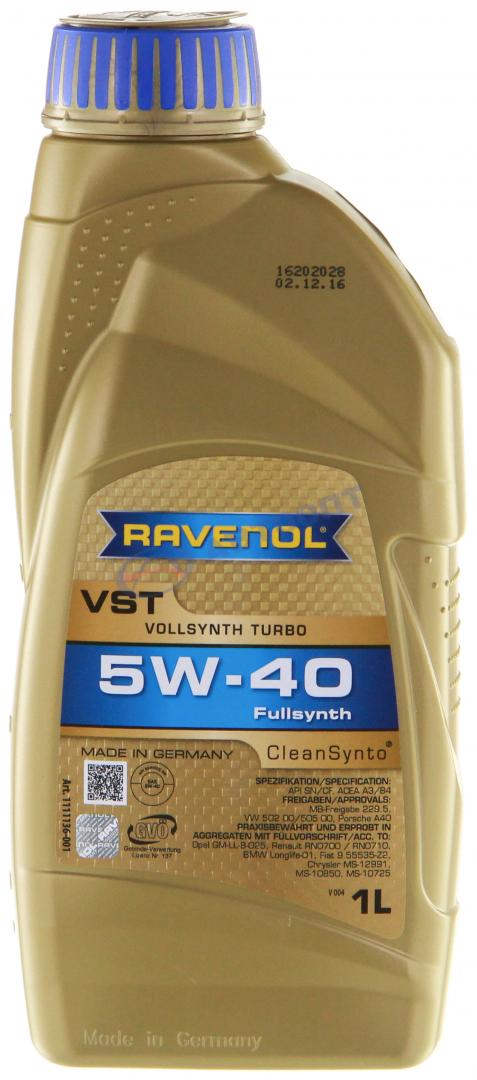 Масло моторное Ravenol VST 5W40 [SNCF] синтетическое 1л