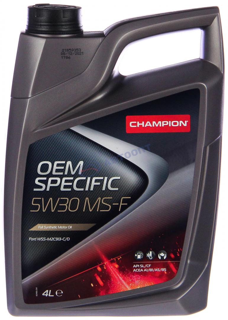 Масло моторное Champion OEM Specific 5W30 [SLCF] синтетическое 4л