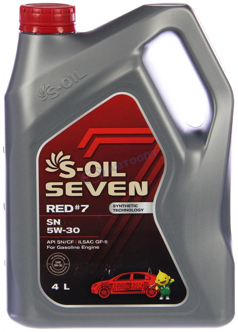 Масло моторное S-OIL 7 Red 5W30 [SNCFGF-5] полусинтетическое 4л