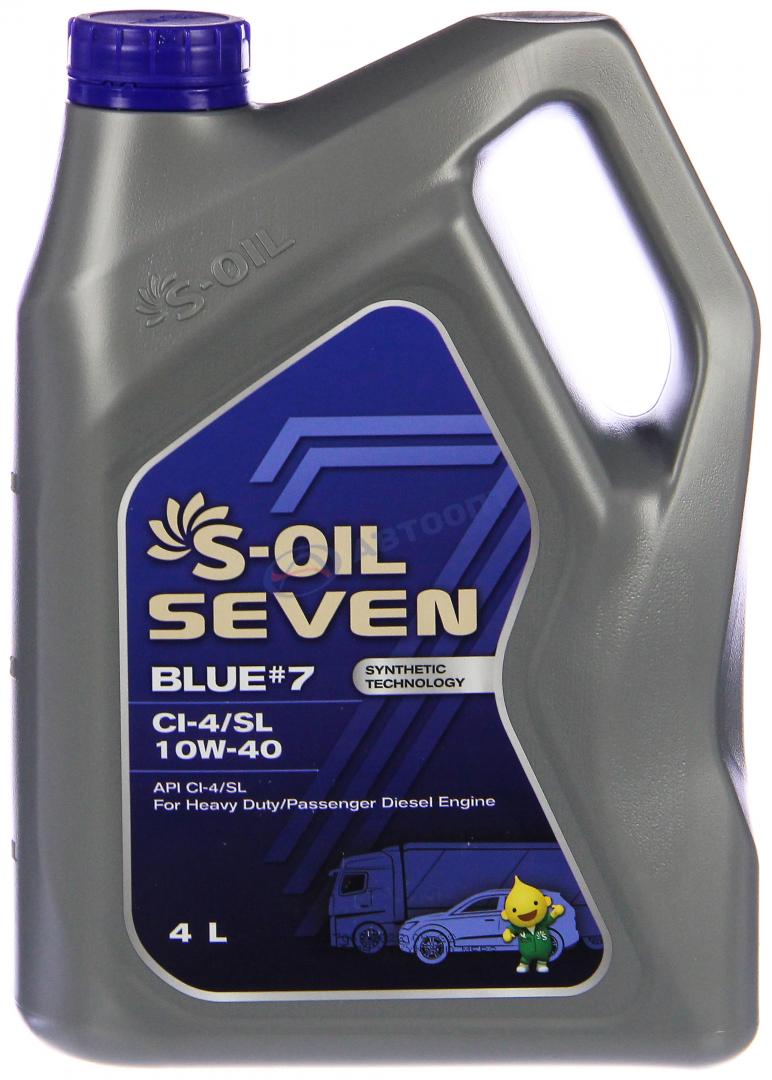 Масло моторное S-OIL 7 Blue 10W40 [SLCI-4] полусинтетическое 4л