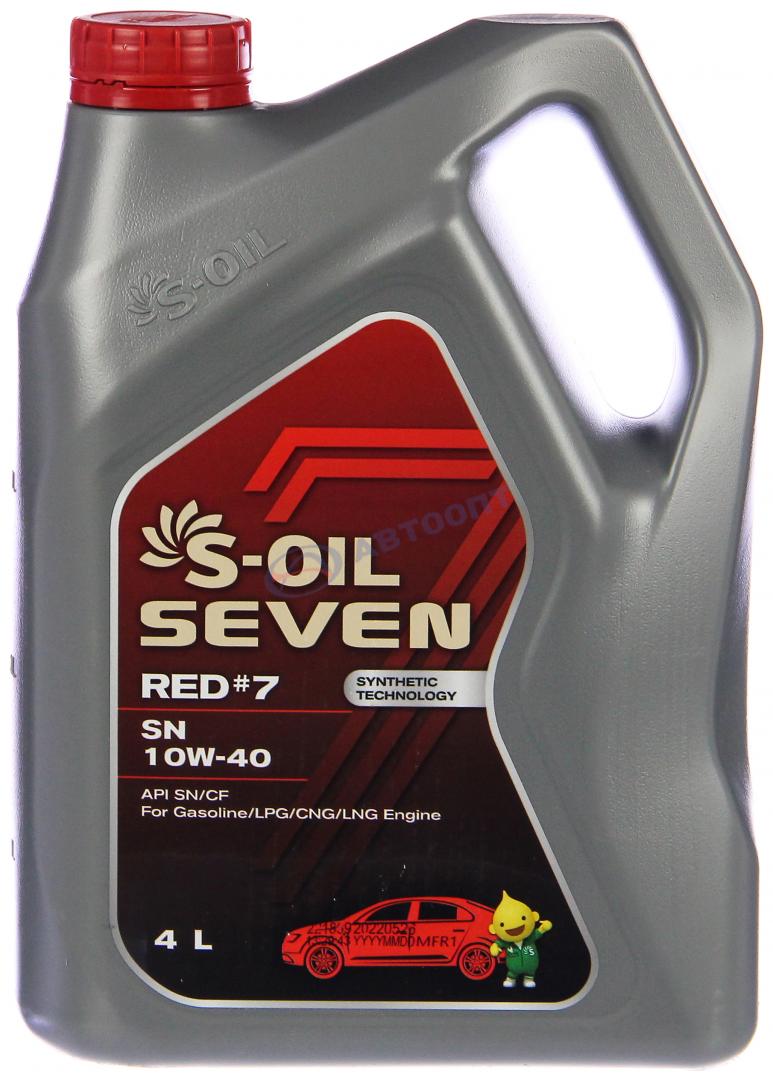 Масло моторное S-OIL 7 Red 10W40 [SNCFGF-5] полусинтетическое 4л