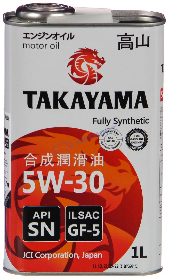 Масло моторное Takayama 5W30 [SNGF-5] синтетическое 1л (металлическая канистра)