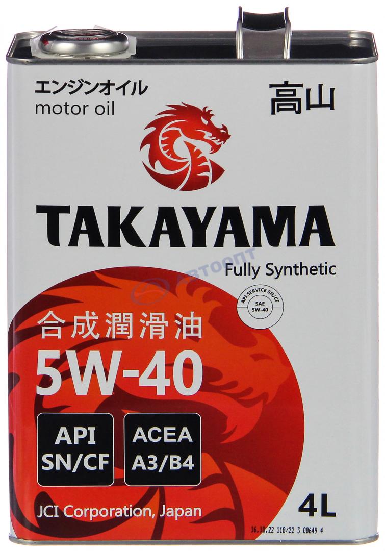 Масло моторное Takayama 5W40 [SNCF] синтетическое 4л (металлическая канистра)