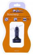 Вольтметр в прикуриватель с USB розеткой (AVM-D-02) (12-24 вольт) AIRLINE