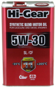 Масло моторное Hi-Gear 5W30 [SL/CF] полусинтетическое 4л (металлическая канистра)