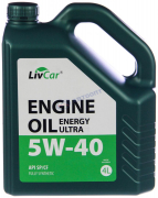 Масло моторное Livcar Engine Oil Energy Ultra  5W40 [SP/CF] синтетическое 4л (пластиковая канистра)