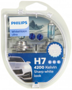 Лампа H7 12V 55W +W5W  White Vision Ultra (2шт) +12V 5W б/ц (2шт) (всего 4шт) "PHILIPS"