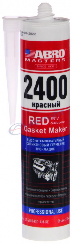 Герметик -  прокладка КРАСНЫЙ 310мл, высокотемпературный (картридж) ABRO MASTERS (SS-2400-RED-AM-RE) "ABRO"