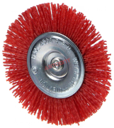 Щетка метал. для ДРЕЛИ (со шпилькой) d100мм, ПЛОСКАЯ, полимерно-абразивная, блистер (JDNY2402) "JADEVER"