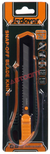 Нож пистолетный, с квадрат. фиксатором лезвия, L153мм, ширина лезвия 18мм (JDSK3918) "JADEVER"