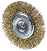 Щетка метал. для ДРЕЛИ (со шпилькой) d100мм, ПЛОСКАЯ, мягкая, блистер (JDCE4402) "JADEVER"