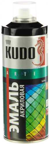 Эмаль универсальная "Черная"  акриловая satin KU-0А9005  520 мл   "KUDO"  (г.Москва)