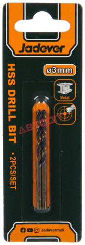 Сверло по металлу  3,0 мм (блистер 2шт) (JDTD1K03) "JADEVER"
