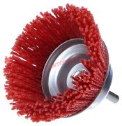 Щетка метал. для ДРЕЛИ (со шпилькой)  d75мм, ЧАШКА, полимерно-абразивная, блистер (JDNY1402) "JADEVER"