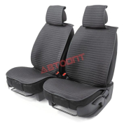 Накидка передняя сиденье (2 шт.) Черный/серый полоса алькантара (CUS-1022 BK/GY) "CAR PERFORMANCE"
