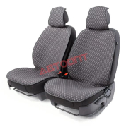 Накидка передняя сиденье (2 шт.) Серый/серый ромб лён (CUS-1052 GY/GY) "CAR PERFORMANCE"