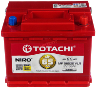 Аккумулятор TOTACHI  65Ач [Европейский/Обратная полярность] 600A 