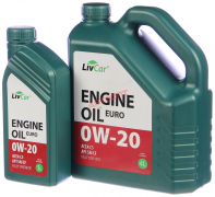 Масло моторное LIVCAR ENGINE OIL EURO 0W20 ACEA C5 API SN/CF ПРОМО КОМПЛЕКТ (4л+1л)