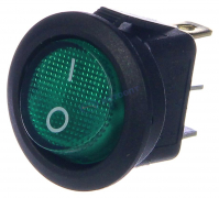 Выключатель клавишный круглый 12V 20А (3 конт.) ON-OFF зеленый с подсветкой (RWB-214) (36-2588) "REXANT" (Китай)