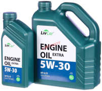 Масло моторное Livcar Engine Oil Extra  5W30 [SL/CF] полусинтетическое 4л (4 + 1)