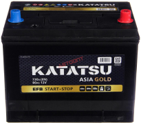 Аккумулятор KATATSU EFB GOLD 80Ач [Азиатский/Обратная полярность] 730A 
