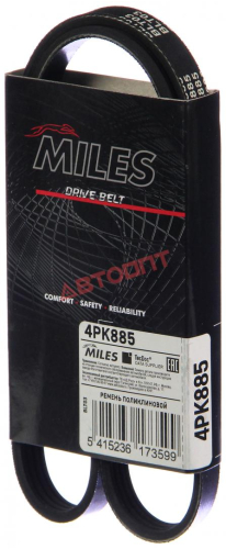 Ремень поликлиновой 4PK885 "MILES" 