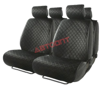 Накидка весь салон (5 шт.) (Черный ромб алькантара) (CUS-1015 BK/BK) "CAR PERFORMANCE"