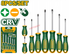 Отвертки (набор   8 предметов) SL 4шт+ PH 4шт,  CR-V (JDSS1408) "JADEVER"