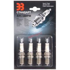 Свечи  АУ17ДВРМ  ВАЗ (2112-3707010) CHEVROLET. DAEWOO.HONDA.HYUNDAI. KIA.MITSUBISHI. SUZUKI  блистер 4 шт "ЭЗ Стандарт"
