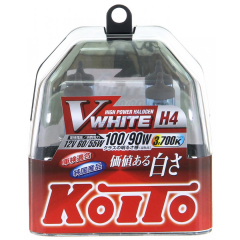 Лампа H4 12V 60/55W (P43t) 100/90W White 3700K (P0746W) (2шт) "Koito" (Япония)