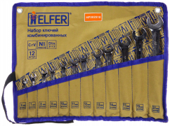 Набор ключей рожково-накидных (12 предм.) в сумке, 6-22мм (HF002510)  "HELFER"