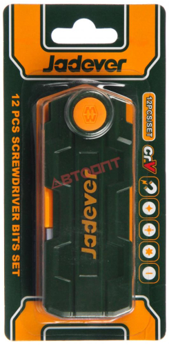 Бита с держателем PH+PZ+SL+Tx25мм (12шт) в пластик. футляре (JDBS2601) "JADEVER"