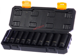 Головка  6-ти гранная глубокая УДАРНАЯ 1/2" набор из 10шт (10,12,13,14,15,16,17,19,21,22мм) в футляре (736-248) "ЕРМАК"