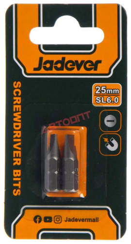 Бита  SL6x 25мм (2шт), блистер (JDSV1K24) "JADEVER"