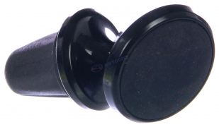 Держатель для телефона на дефлектор с магнитом, 360 градусов, чёрный (клипса из 2-х лепестков)