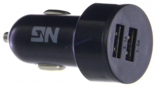 Зарядное уст-во USB в прикуриватель без провода (2 USB: 2A) 12-24V, пластик (738-016) "NEW GALAXY"