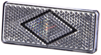 Катафот Модель-3302 белый 121х52 (рисунок ромб, крепление 1 винт) (561.3731-01)