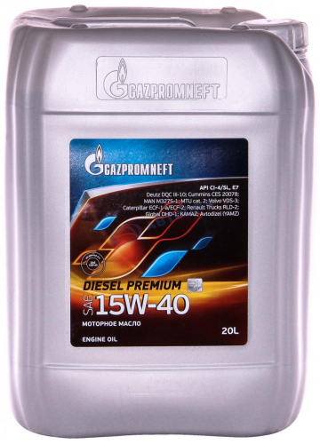 Масло моторное Газпромнефть Diesel Premium 15W40 [SL/CI-4] полусинтетическое 20л