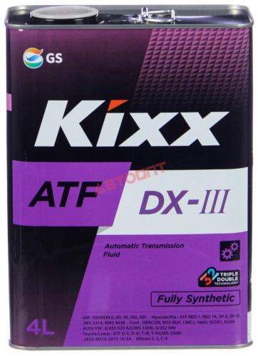 Масло трансмиссионное KIXX ATF DX-III, 4л (Корея)