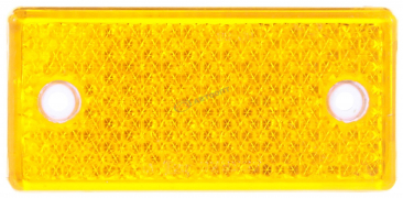 Катафот прямоугольный ЖЁЛТЫЙ (с отверстиями под винты) 105х55х8мм (DA-01940)