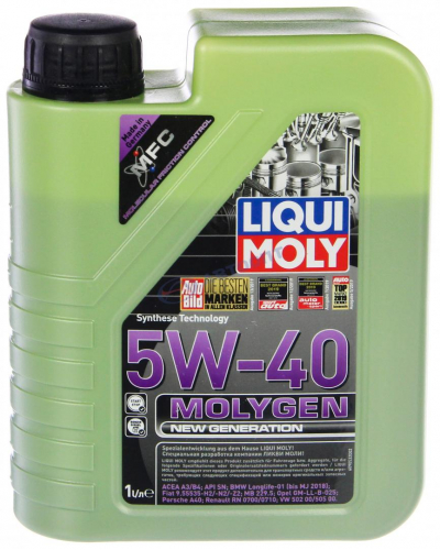 Масло моторное Liqui Moly Molygen New Generation  5W40 [SN] синтетическое (гидрокрекинг) 1л