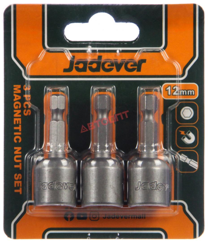 Бита торцевая (головка) 12мм*48, 1/4" (3шт), блистер (JDWR1K12) "JADEVER"