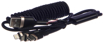 Кабель SPRING, USB 2.0 - 3-в-1, microUSB/lightning/typeC, 1.5м, 3A, "OLMIO" арт. 041623