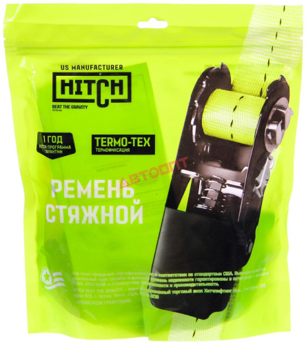 Стяжка для груза  6 м (25 мм, 1 тонна, лента+ механизма, 100:1000:6) 2шт, в пакете (SZ067692) "HITCH REGULAR"