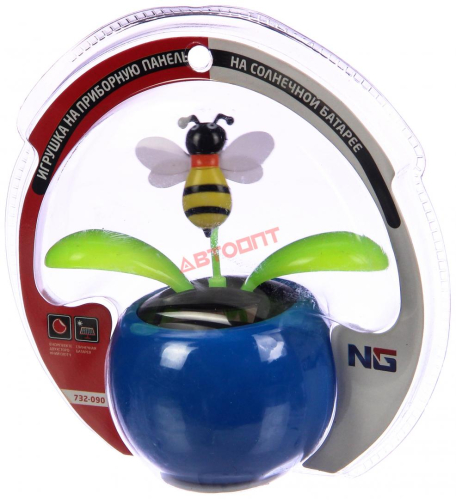 Игрушка на панель "Горшочек с растением" на солнечной батарее, в ассортименте (732-090) "NEW GALAXY"