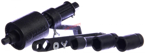 Гайковерт (редукторный)  с головками 32 и 33мм, квадрат 1", 1:3.8/1:56, 3000Н/м, 2-х скоростной, с УДЛИНИТЕЛЕМ, в футляре (БАК.00118) "БелАК"